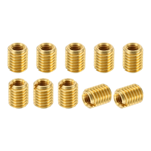 Unique Bargains Laiton Fileté Réparation Insert Écrou, 10 Pcs M8x1.25 à M5x0.8 Manchon Filetage Réducteur Vis Réducteur 10mm