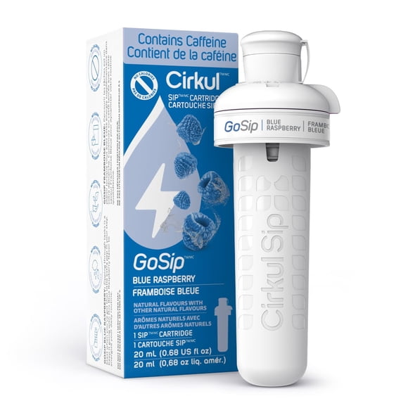 Cirkul GoSip Aromatisant d’eau à saveur de framboise bleue, paquet d’un cartouche.