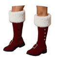thumbnail image 3 of Gyexs Santa Boots for Women Men Mid Calf Comfortable Low Heel Suede Boots Winter Slouchy Boots Ankle Booties Z01 Size 11.5, 3 of 6