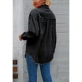 thumbnail image 4 of Solid Color Distressed Jacket, Black, Small, 4 of 5