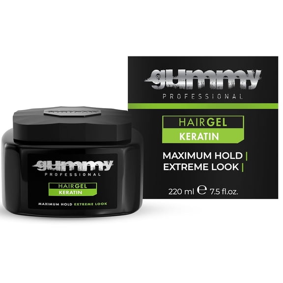 Gummy Hair Gel Green Maximum Hold With Keratin, 7.5 oz
