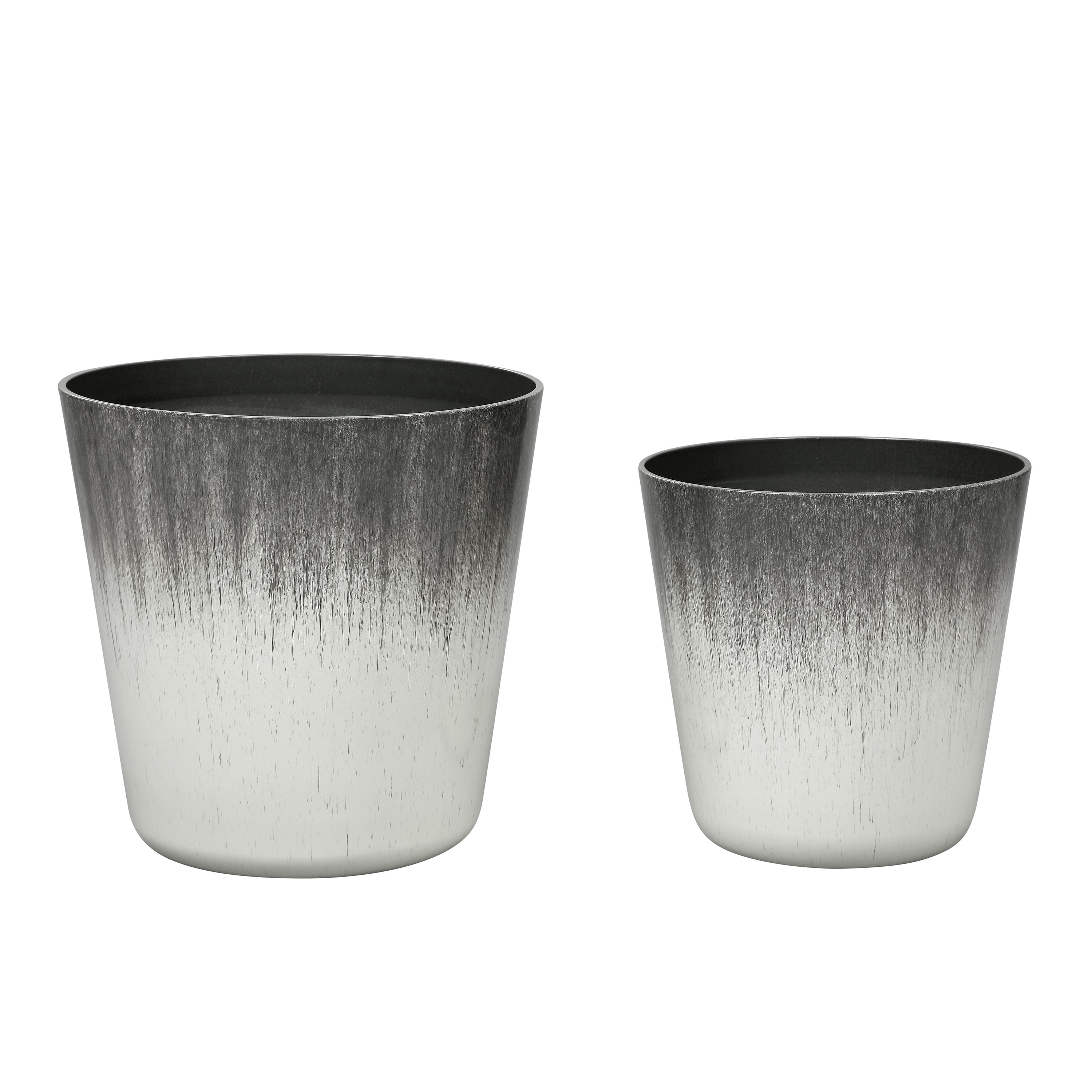 Better Homes and Gardens 14.5 Inch Round Taupe Dripping Plastic Planter