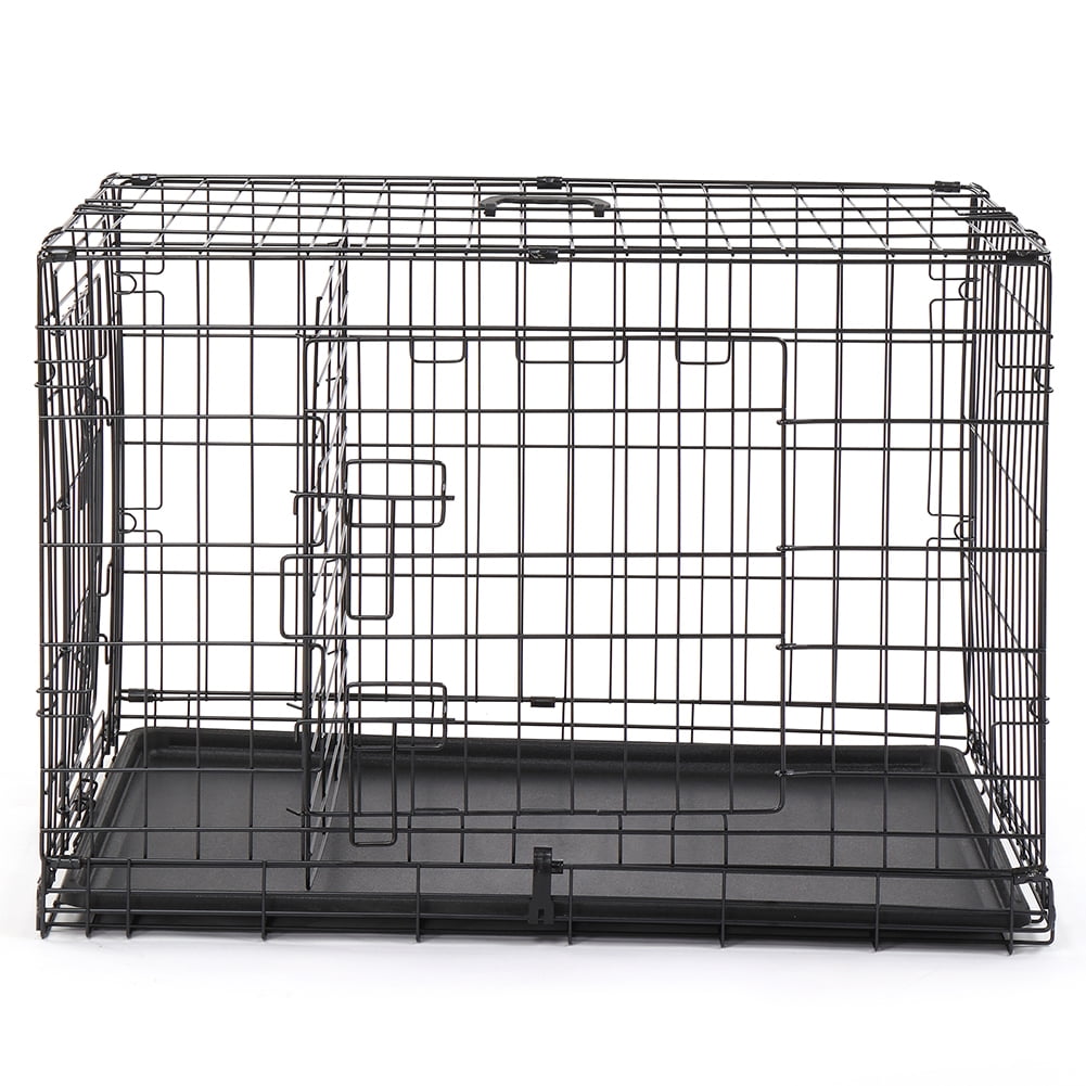 Kepooman Dog Crate Dog Cage Pet Crate for Large Dogs Folding Metal Pet Cage Double Door W/Divider Panel Indoor Outdoor Dog Kennel Leak-Proof Plastic Tray Wire Animal Cage (Black Dog Playpen, 30") Kepooman Dog Crate Dog Cage Pet Crate for Large Dogs Folding Metal Pet Cage Double Door W/Divider Panel Indoor Outdoor Dog Kennel Leak-Proof Plastic Tray Wire Animal Cage (Black Dog Playpen, 30")