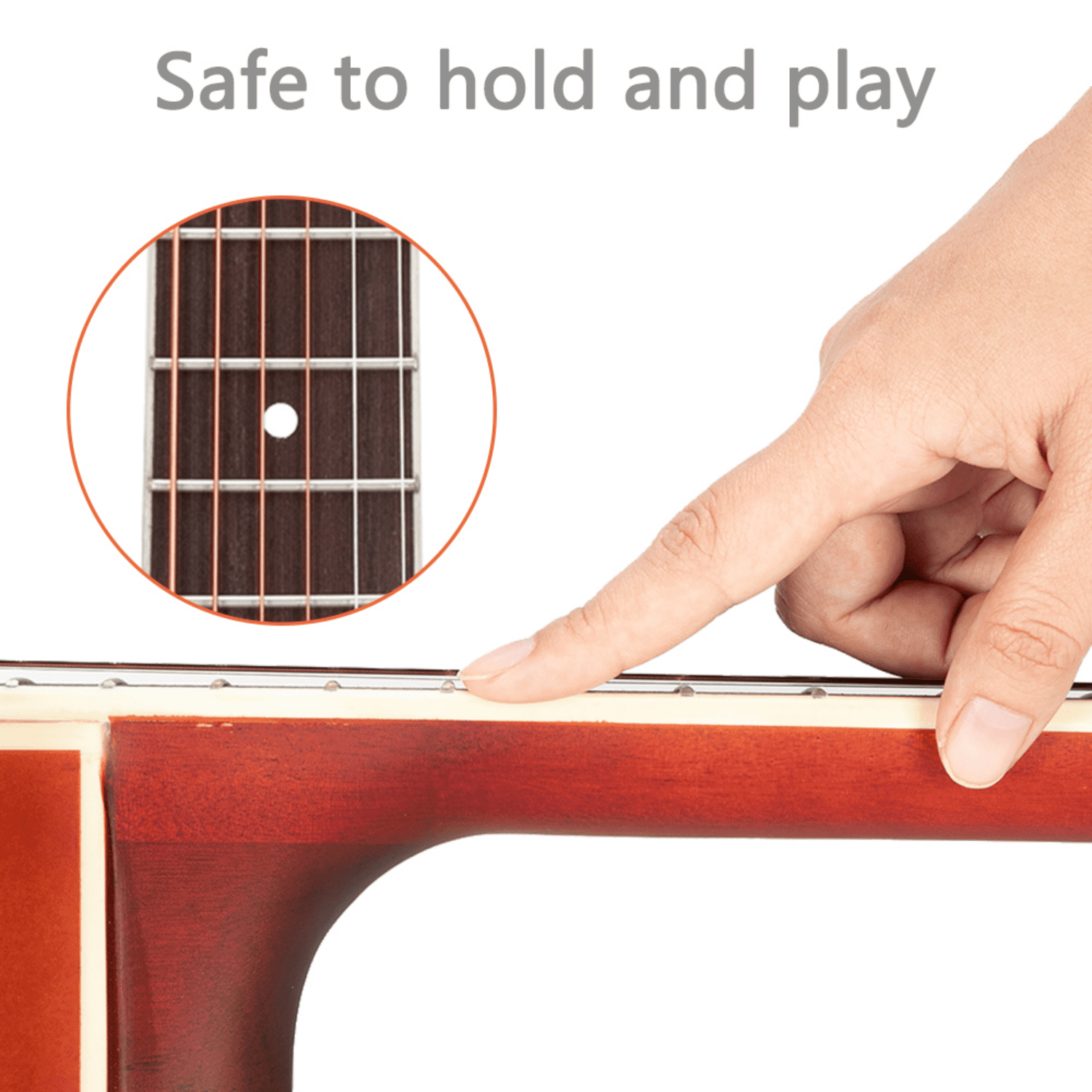 Hassch 40 inch Beginner Acoustic Guitar, Starter Set with Bag, Guard Board and Wrench Tool, Burlywood