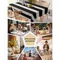 thumbnail image 5 of Black Beige Striped Table Cloth, Vintage Geometric Line Simple Waterproof Tablecloth for Square Tables, Reusable Washable Fabric Table Cover for Restaurant Kitchen Dining Tables 54"x54", 5 of 6