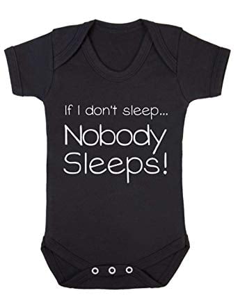 Baby Vests Bodysuits Baby Grows If I Don't Sleep Nobody Sleeps Cotton Unisex 