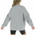 thumbnail image 2 of Women's Gameday Couture Heather Gray Kansas State Wildcats Competitive Edge Oversized Fleece Pullover Sweatshirt, 2 of 3
