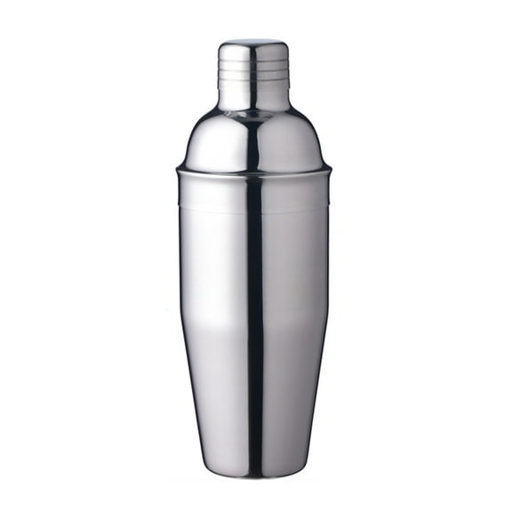 ORDDIART 1Pack Stainless Steel Cocktail Shaker Round with Lid and Strainer for Mixing Beverages Silver 8.1x5.8x9.3in