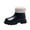 Black, variant on Generic Clearance Big Kid Shoes Autumn Winter Children Boots Boys Girls Thick Soles Non Slip Plush Warm Comfortable Back Zipper Solid Casual for Simple Breathable Shoe ﻿( 5.5-6 Years,Black)
