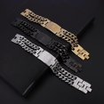 thumbnail image 3 of Stainless Steel Gold Color Cuban Chain Jesus Cross Scripture Bracelet Men s Prayer Amulet Bracelet Religious Christian Jewelry, 3 of 5