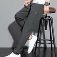 thumbnail image 3 of TNOBHG Men Casual Trousers Men's Casual Trousers Solid Color Regular Fit Summer Thin Breathable Reinforced Pocket Mid Waist Soft Fabric Quick Dry Straight, 3 of 8