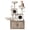 White Cat Litter Cabinet + Light Grey Cat Tree, variant on Luku Cat Tree with Litter Box, Cat Litter Box with Sisal Scratcher and Plush Perch, Wooden Pet Furniture with Multiple Platforms