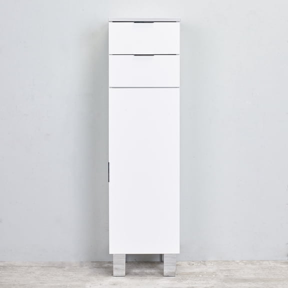 eviva  Geminis White Wood 14-inch Free-standing Side Cabinet