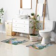 thumbnail image 6 of Yayeee Bath Rug for Bathroom Floor Non Slip Rectangle Fluffy Soft Absorbent Mat, 16"x24", Floral Seaside, 6 of 7