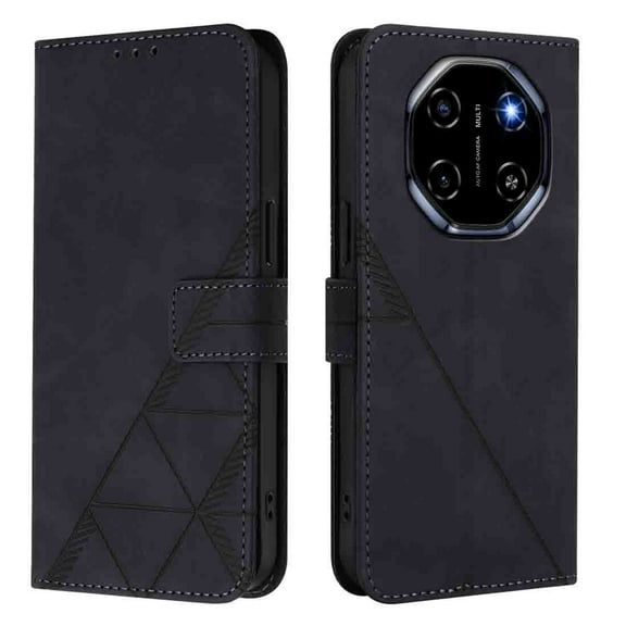 Phone Case for Blackview Shark 6 Wallet PU Leather Case with Card Slots Kickstand Shockproof Magnetic Flip Phone Cover, Black
