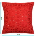 thumbnail image 3 of Stylo Culture Ethnic Settee Sofa Throw Pillow Cover 16x16 Embroidered Red Bohemian 40 x 40 cm Living Room Toss Pillow Case Cotton Mirrored Square Cushion Cover | 1 Pc, 3 of 4
