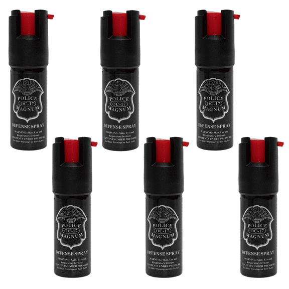 Police Magnum Mini Pepper Spray Self defense Protection tool, Red Twist Lock 6ct. 1/2oz