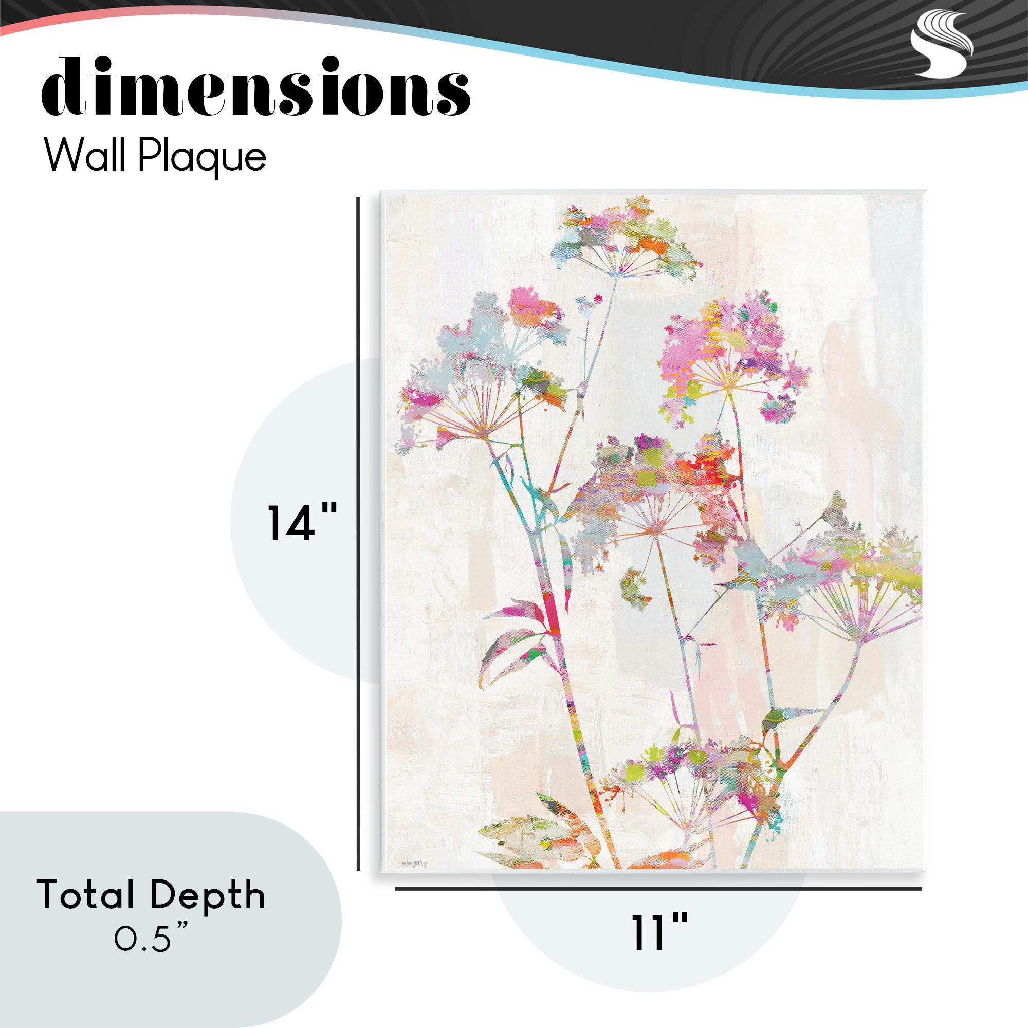 Kaleidoscopic Delicate Herbs Wall Plaque Art, design by Amber Sterling