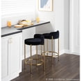 thumbnail image 6 of Chloe Contemporary Counter Stool in Gold Metal and Black Velvet by LumiSource - Set of 2, 6 of 13