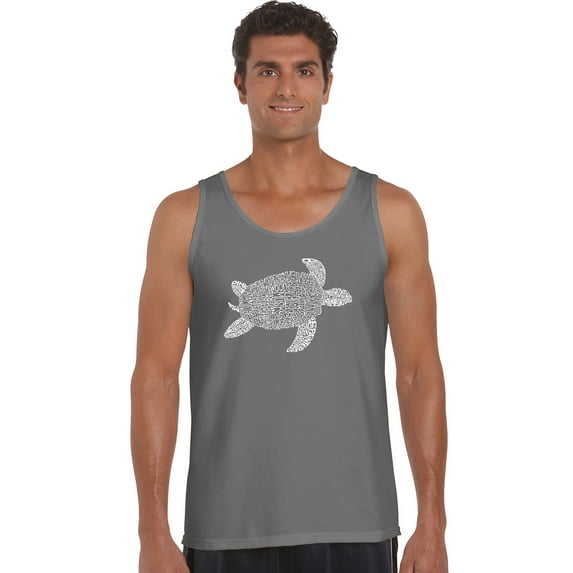 LA Pop Art Men's Word Art Tank Top - Turtle