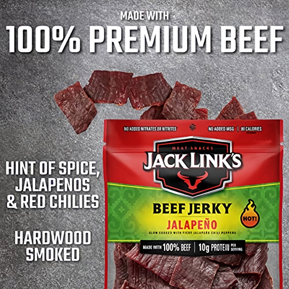 Jack Link's Carne Seca Beef Jerky Jalapeno 2.85 oz (Pack of 5)