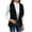 Black 01, variant on Womens Vests Fashion Casual Sleeveless Lapel Open Front Fleece Cardigan Fall Fashion Solid Color Fuzzy Jacket Sweater (Black L)