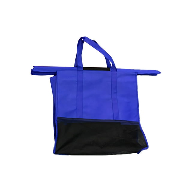 Supermarket Trolley Shopping Bag 4 In 1, Non Woven Fabric Large Capacity, Multi Functional Organizer Mesh, Easy Access Compartment, Eco Friendly Reusable Grocery Carrier Multicolor