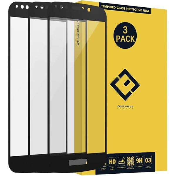 ccwonima CENTAURUS Moto E5 Play Screen Protector, (3 Pack) Full Coverage Bubble Free Ultra-Thin Anti-Scratch Tempered Glass Protective Film Compatible with Moto E5 Play XT1921 /Moto E5 Cruise 5.2 inch
