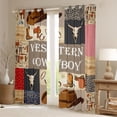 thumbnail image 2 of Homewish Retro Western Cowboy Black Out Curtains,Vintage Bull Skull Curtains Pack of 2 (42x63 Each),Rustic Farmhouse Cabin Bedroom Curtains For Boys Teens,Microfiber Bedroom Decor, 2 of 6