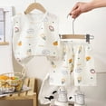 thumbnail image 2 of HCNTES Toddler Infant Baby Boys Spring Summer Clothes Set Kid Outfits for Girls Short Sleeves T-Shirt Tops + Shorts Cute Outfits Set For 2t 3t 4t 5t 6t 7t Kid Shorts Pajamas(Y01-Beige,18-24 Months), 2 of 4