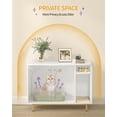 thumbnail image 3 of Cat Litter Box Enclosure, Hidden Litter Box Furniture, Storage Cabinet Bench for Living Room, White, 3 of 7
