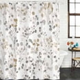 thumbnail image 3 of Grey Brown Botanical Waterproof Fabric Shower Curtain,Summer Leaf Watercolor Waterproof Fabric Shower Curtain for Bathroom Curtains Bathtubs Hotel Washable Shower Curtains with 12 Hooks Small 36x78in, 3 of 8