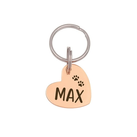 Dog Tag - Dog Tags for Dogs Personalized - Engraved Dog Tag - Pet Id Tag - Cute Girl Dog Tag with Funny Icon - Dog Name Tag with Heart Shape