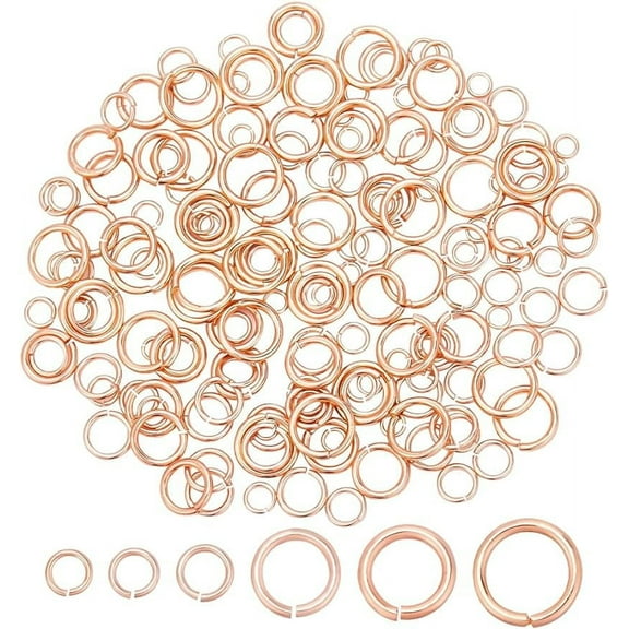 180Pcs 2-6mm Open Jump Rings 6 Sizes Brass Jump Rings Round Linking Rings Jewelry Rings Connectors