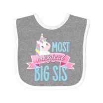 Inktastic Most Magical Big Sis- cute unicorn Girls Baby Bib