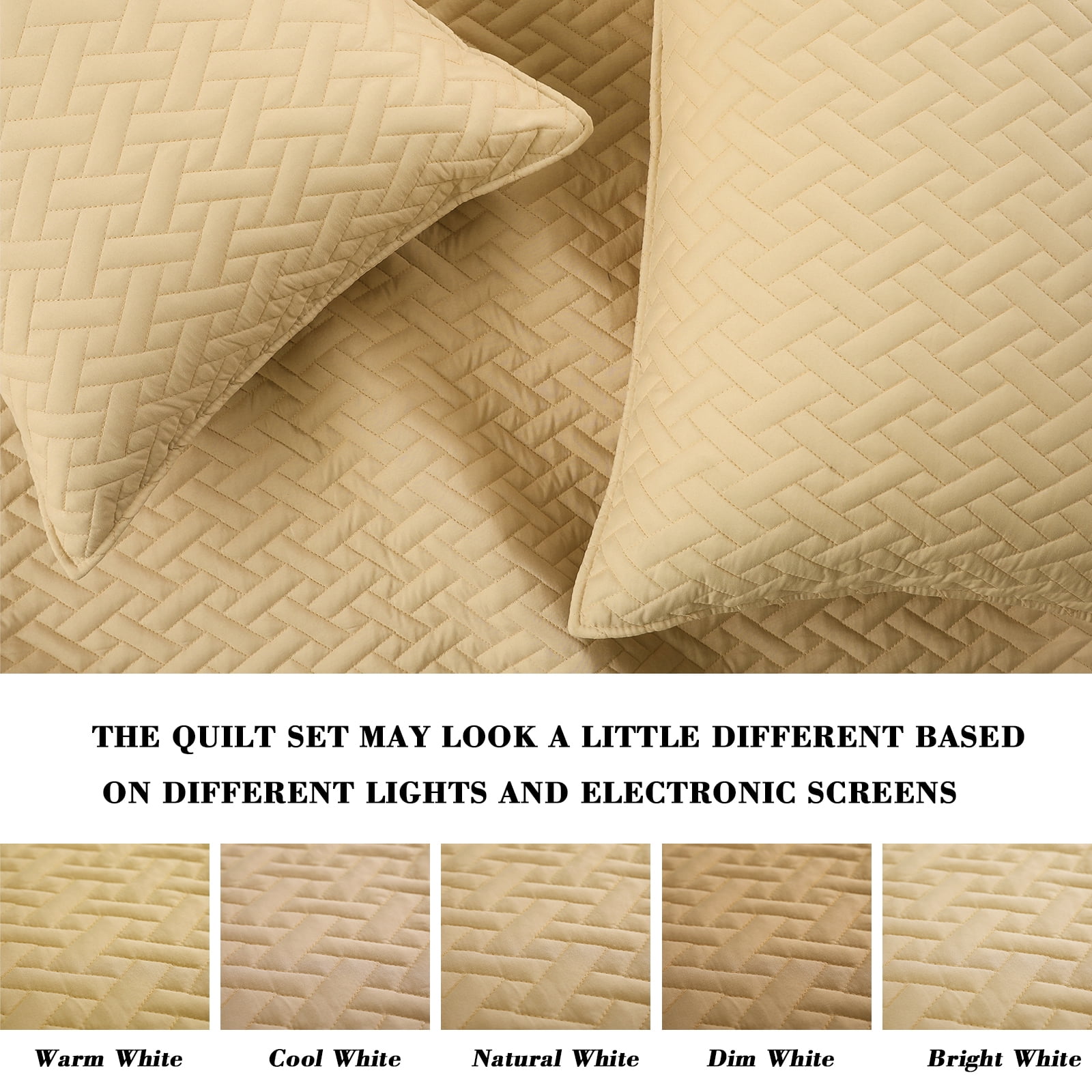 Exclusivo Mezcla 3-Piece King Size Quilt Set, Basket Quilted Bedspread/Coverlet/Bed Cover(96"x 104", Camel)