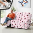 thumbnail image 5 of ZIATUBLES Recliner Cover for 3 Cushion Reclining Sofa, 8 PCS Stretch Recliner Couch Covers with Storage Pockets, Soft Fitted Furniture Protector for Living Room Decor, Cherry Daisy Pink, 5 of 9