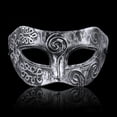 thumbnail image 2 of Xfvqtps Masquerade Mask for Men Half Face Retro Rome Mask Ball Mask Celebrations Party Accessory Silver, 2 of 4