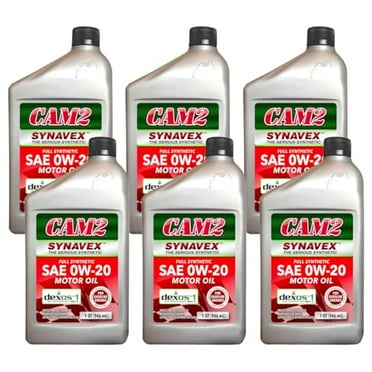 SYNAVEX dexos 1 Gen 3 Full Synthetic Motor Oil 0W-20, 1 Quart, Case of 6