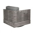 thumbnail image 3 of Vivid Swivel Outdoor Patio Chair in Gray Eucalyptus Wood with Gray  Cushions, 3 of 12