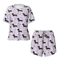 thumbnail image 4 of Kdxio Dachshund Dog Print Pajamas Sets for Women Short-Sleeved Pjs with Lounge Shorts Two Piece Sleepwear S-4XL, 4 of 9