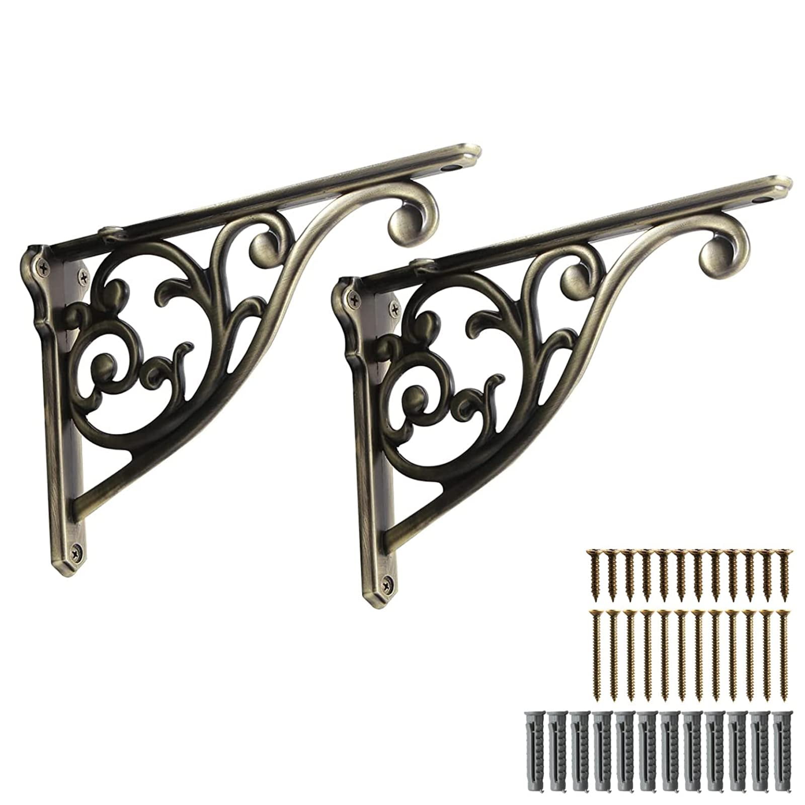 Bronze Shelf Brackets 7.87X56X1.7 Inch 2 Pack Heavy Duty Brushed