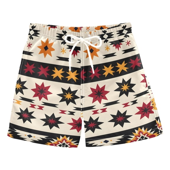 Abstract Western Patterns in Stripes Boys' Swim Trunks Board Shorts Beach Pants Bathing Bottoms 2T