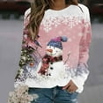 thumbnail image 2 of Giftesty Plus Size Womens Shirts Top Clearance Ladies Christmas Print Loose Long Sleeve Round Neck Pullover T-Shirt Tops, 2 of 4