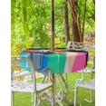 thumbnail image 3 of Fsddascl Colorful Oil Painted Outdoor Tablecloth - 54 Inch Round Dining Table Cover, Modern Abstract Art Vintage Waterproof Outdoor Table Cloth with Umbrella Hole & Zipper for Picnic/Patio/Party, 3 of 7