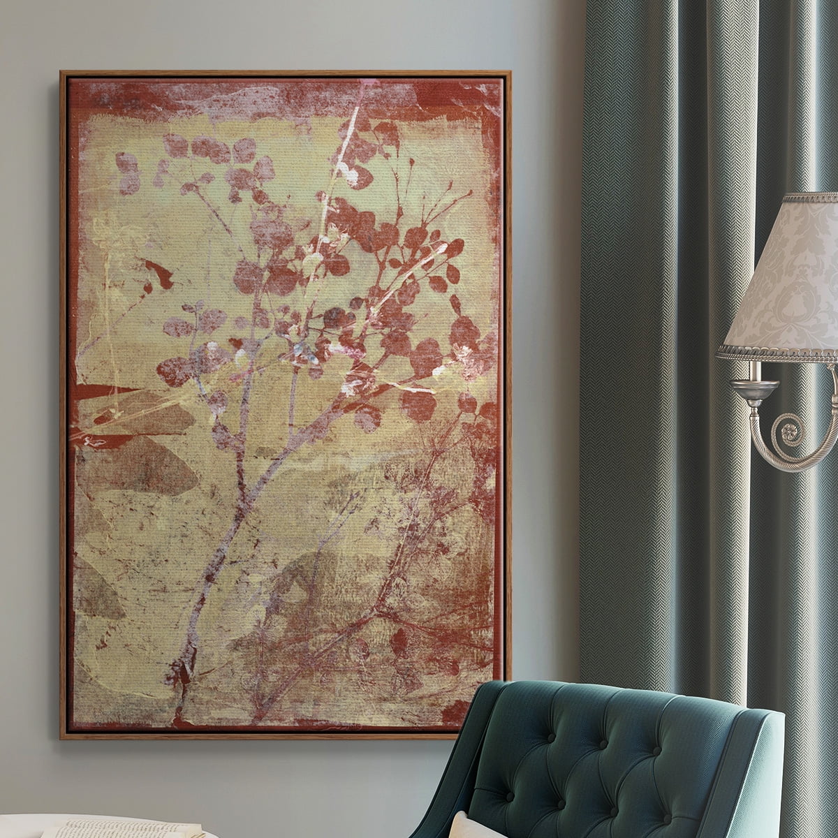 Boundless IV Framed Premium Gallery Wrapped Canvas - Ready to Hang - 27 x 41 - Walnut Floating Frame