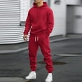 thumbnail image 5 of GrmtClth Men's Sweatsuits 2 Piece Novelty Solid Color Hoodie and Sweatpants Comfy Soft Long Sleeve Lounge Outfits Red L, 5 of 5