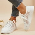 thumbnail image 6 of Fauean Women's Fashion Sneakers Flat Casual Shoes Comfortable Soft Sole Lace-Up Shoes White Size 41, 6 of 7
