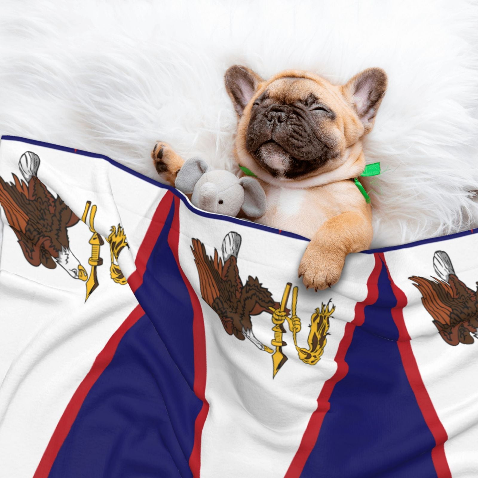 Flannel Throw Dog Blanket America Samoa Flag Soft Warm Print Pet Blankets for Small Dog Cat Puppy