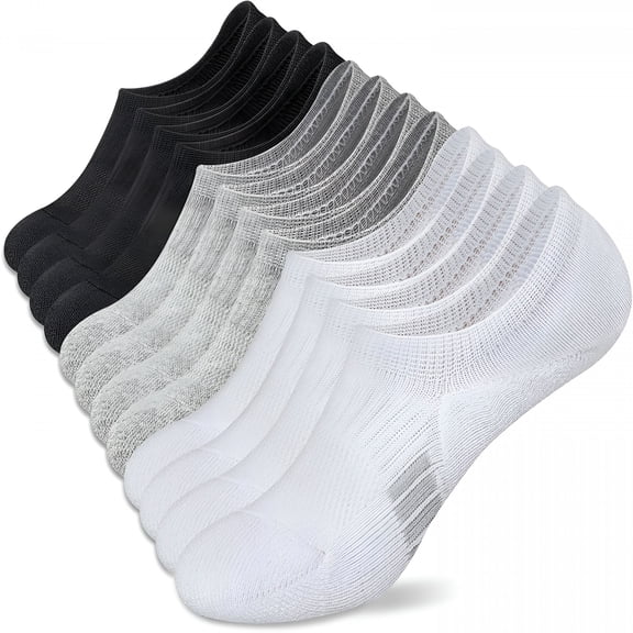 TELOLY No Show Socks Womens Athletic Cushion Ankle Footies Low Cut 5-6 Pairs